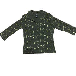 international concepts inc mesh floral blouse